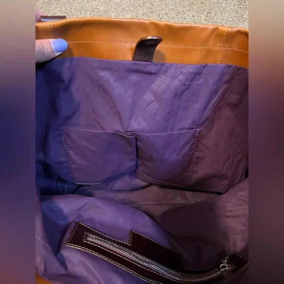 Neiman Marcus Tan Buckle Faux Leather Tote Bag - Picture 6 of 11